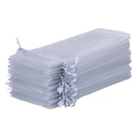 Sacchetti di organza 13 x 27 cm - argento Sacchetti argento / grigio