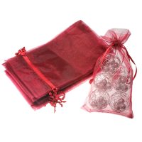 Sacchetti di organza 13 x 27 cm - bordeaux Sacchetto di Natale