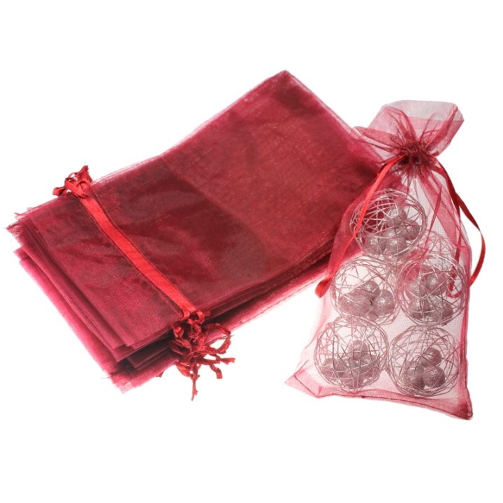 Sacchetti di organza 13 x 27 cm - bordeaux Sacchetto di Natale