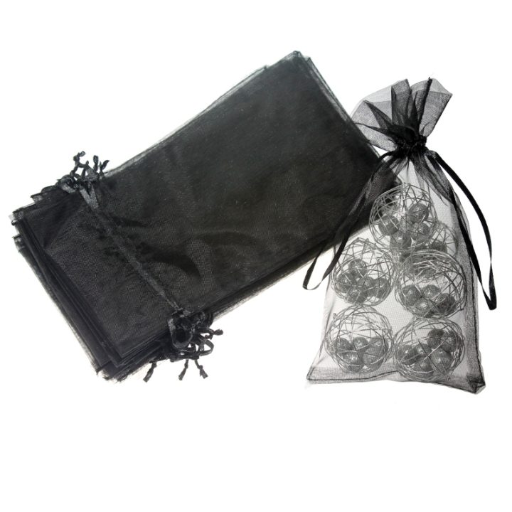 Sacchetti di organza 13 x 27 cm - nero Sacchetti di organza