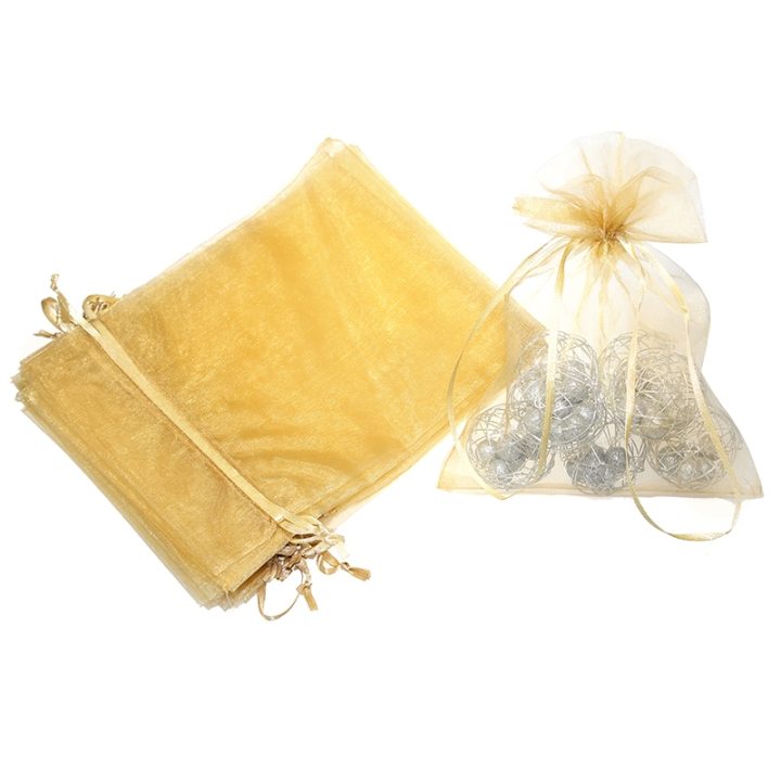 Sacchetti di organza 15 x 20 cm - oro Candele