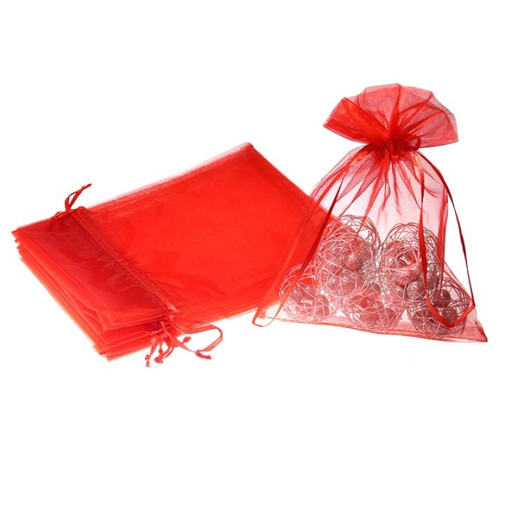 Sacchetti di organza 15 x 20 cm - rosso Sacchetti di organza