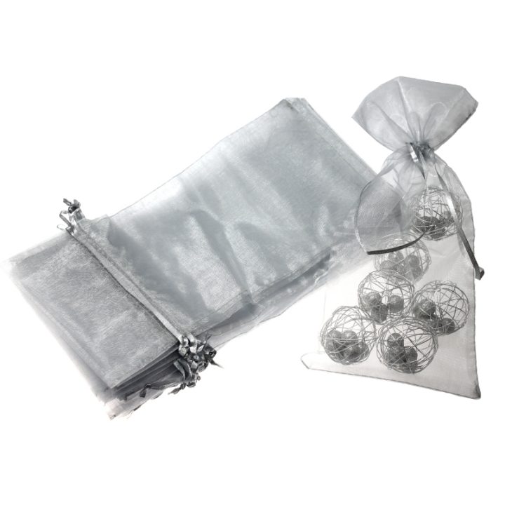 Sacchetti di organza 15 x 33 cm - argento Sacchetti occasionali