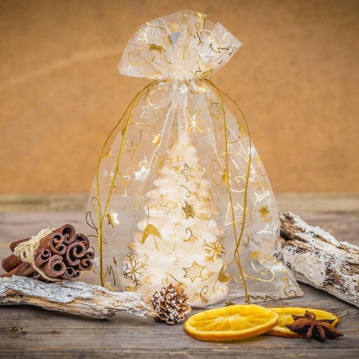 Sacchetti di organza 18 x 24 cm - Natale / 8 Sacchetti di organza