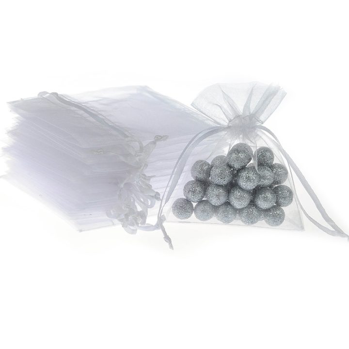 Sacchetti di organza 5 x 7 cm - bianco Decorazione della tavola