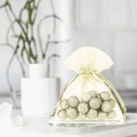 Sacchetti di organza 6 x 8 cm - avorio Decorazione della tavola