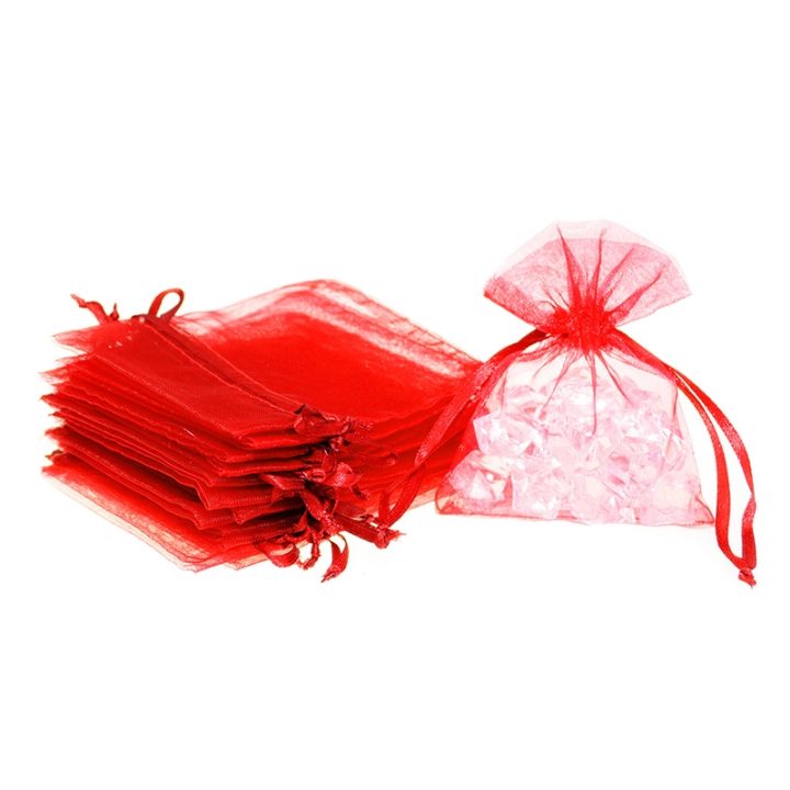 Sacchetti di organza 6 x 8 cm - rosso Decorazione della tavola