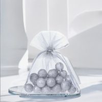 Sacchetti di organza 7 x 9 cm - argento Sacchetti argento / grigio