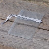 Sacchetti di organza 7 x 9 cm (SDB) - argento San Valentino