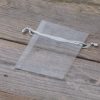 Sacchetti di organza 7 x 9 cm - argento Battesimo