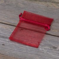 Sacchetti di organza 7 x 9 cm - bordeaux San Valentino