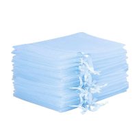 Sacchetti di organza 7 x 9 cm - celeste Battesimo