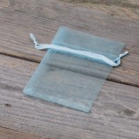 Sacchetti di organza 7 x 9 cm - celeste Baby Shower