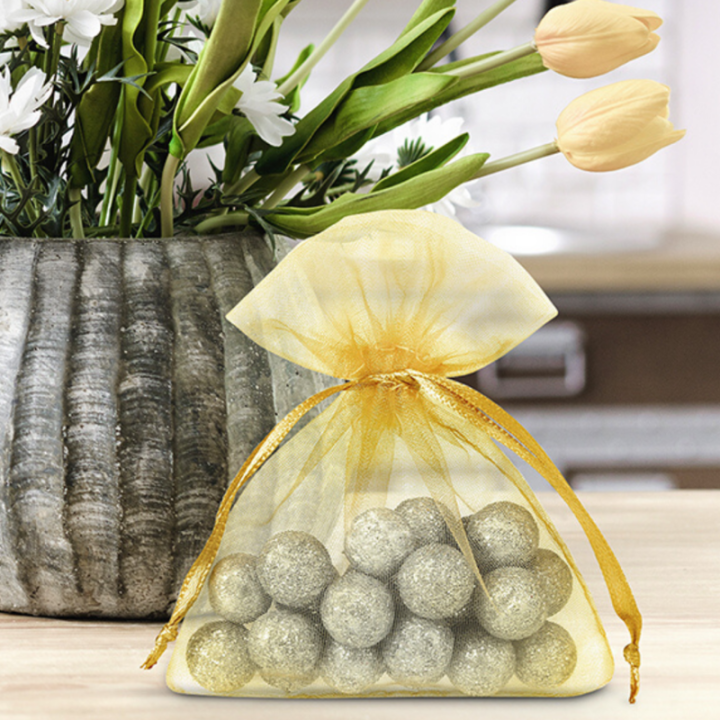 Sacchetti di organza 7 x 9 cm - giallo Lavanda e fragranze essiccate