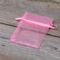 Sacchetti di organza 7 x 9 cm - rosa San Valentino