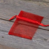 Sacchetti di organza 7 x 9 cm - rosso San Valentino