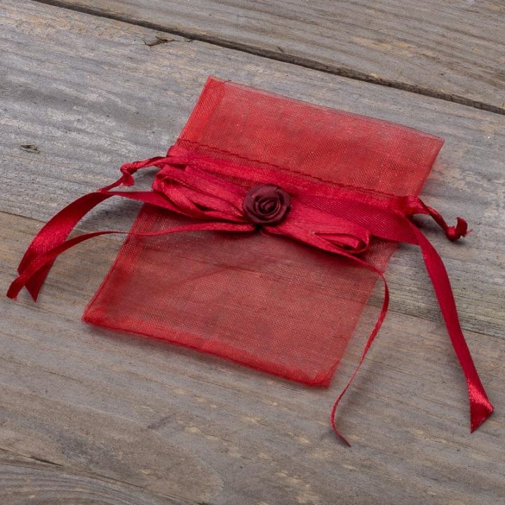 Sacchetti di organza 8 x 10 cm - bordeaux San Valentino