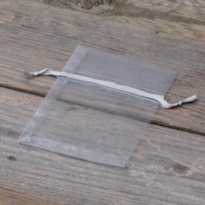 Sacchetti di organza 8 x 10 cm - argento Sacchetto di Natale