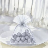 Sacchetti di organza 8 x 10 cm - argento Sacchetti piccoli 8x10 cm
