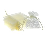 Sacchetti di organza 8 x 10 cm - avorio Battesimo