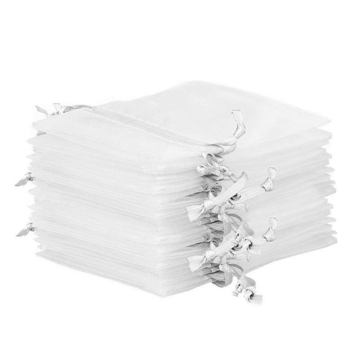 Sacchetti di organza 8 x 10 cm - bianco Courses et stockage dans la cuisine
