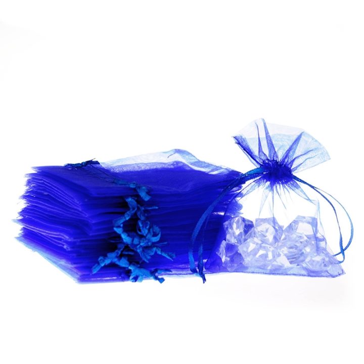 Sacchetti di organza 8 x 10 cm - blu Pasqua