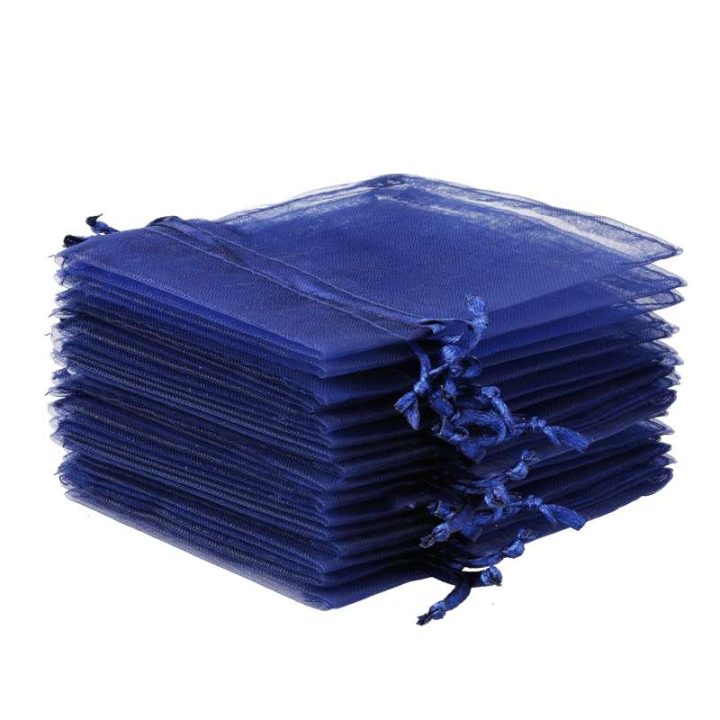 Sacchetti di organza 8 x 10 cm - blu scuro Lavanda e fragranze essiccate