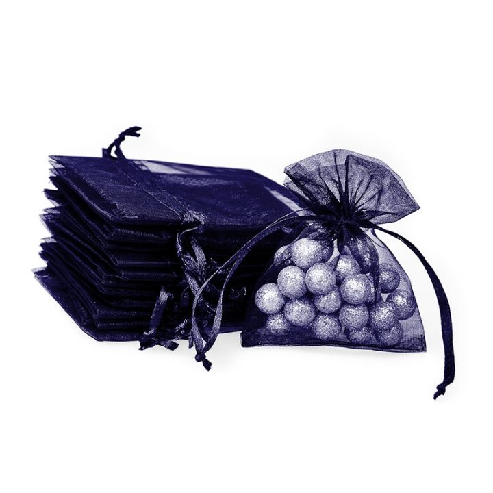 Sacchetti di organza 8 x 10 cm - blu scuro Regali per gli invitati