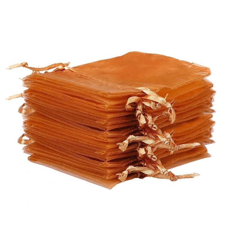 Sacchetti di organza 8 x 10 cm - marrone Sacchetti piccoli 8x10 cm