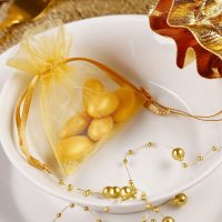Sacchetti di organza 8 x 10 cm - oro Sacchetti di organza