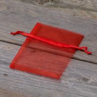 Sacchetti di organza 8 x 10 cm - rosso Sacchetto di Natale