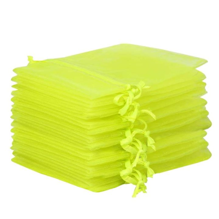Sacchetti di organza 8 x 10 cm - neon verde Sacchetti piccoli 8x10 cm