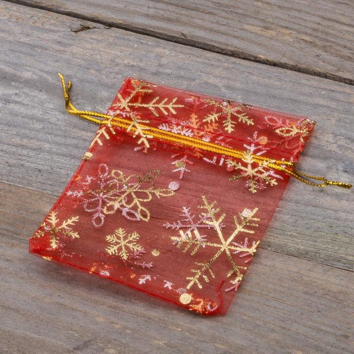Sacchetti di organza 8 x 10 cm - Natale Applicazione