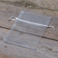 Sacchetti di organza 9 x 12 cm - argento Sacchetto di Natale