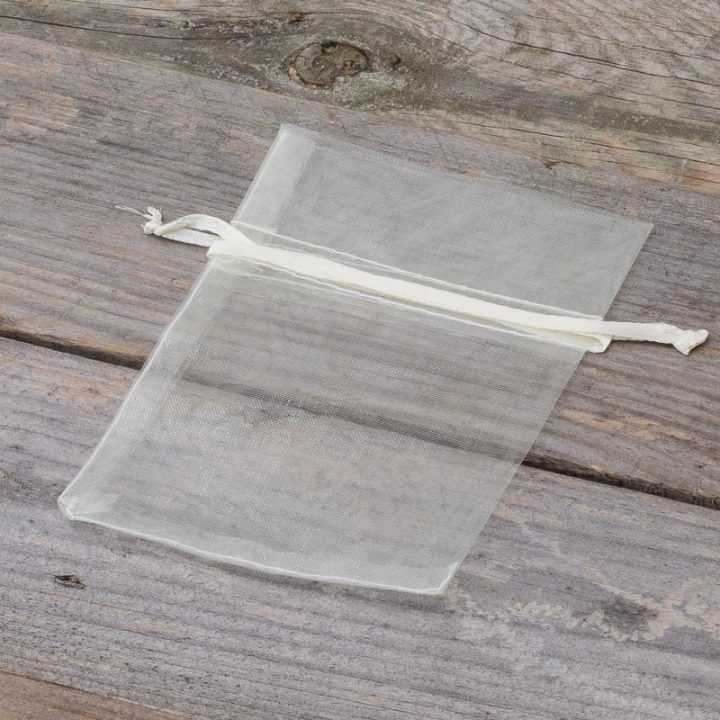 Sacchetti di organza 9 x 12 cm - avorio Decorazione della tavola