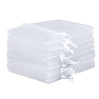 Sacchetti di organza 9 x 12 cm - bianco Festa della Donna