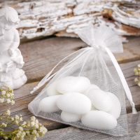 Sacchetti di organza 9 x 12 cm - bianco Lavanda e fragranze essiccate
