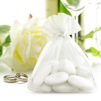 Sacchetti di organza 9 x 12 cm - bianco Regali per gli invitati