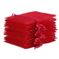 Sacchetti di organza 9 x 12 cm - bordeaux San Valentino