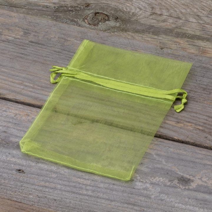 Sacchetti di organza 9 x 12 cm - verde Lavanda e fragranze essiccate