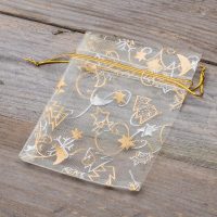 Sacchetti di organza 9 x 12 cm - Natale / 8 Applicazione