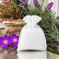 Sacchetti di velluto 10 x 13 cm - bianco Festa della Donna