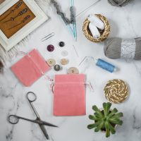 Sacchetti di velluto 10 x 13 cm - rosa chiaro Decorazione della tavola