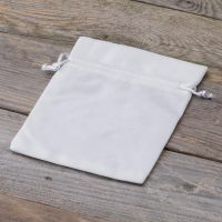 Sacchetti di velluto 12 x 15 cm - bianco Baby Shower