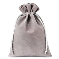 Sacchetti di velluto 15 x 20 cm - argento Sacchetti argento / grigio