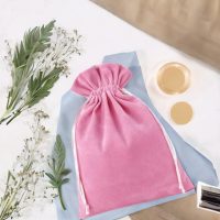 Sacchetti di velluto 15 x 20 cm - rosa chiaro Battesimo