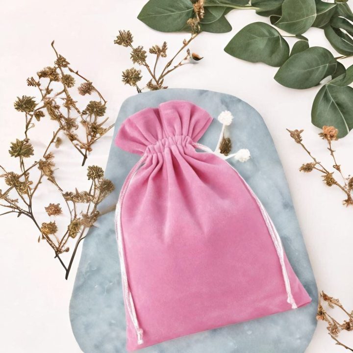 Sacchetti di velluto 26 x 35 cm - rosa chiaro San Valentino