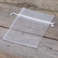 Sacchetti in organza 10 x 13 cm - bianco Baby Shower