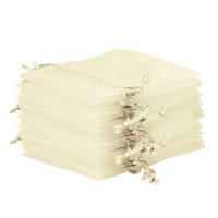 Sacchetti in organza 11 x 14 cm - avorio Baby Shower