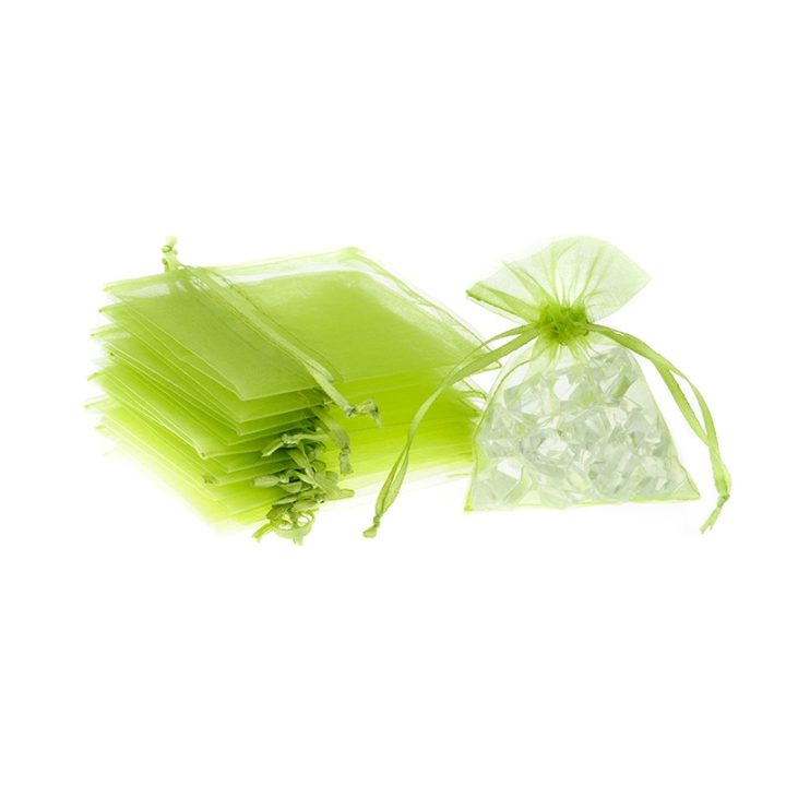 Sacchetti in organza 11 x 14 cm - verde Candele